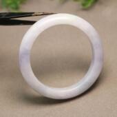 特价 E357 57号圈口冰糯种飘紫花天然A货翡翠手镯