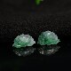 L063一对老坑冰种飘辣绿缅甸天然A货翡翠莲蓬小花耳坠花片裸石