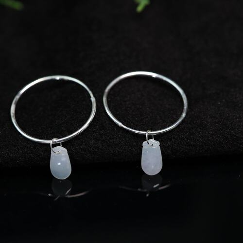 白冰天然A货翡翠福袋耳环