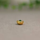 宝通天孔手串珠链配饰配件 18K金冰种满绿天然A货翡翠元 N098