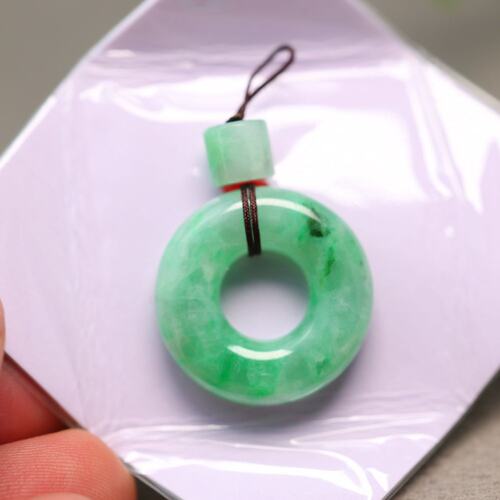 天然A货翡翠平安扣小环吊坠