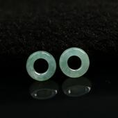 特价 一对冰种天然A货翡翠小环小圈