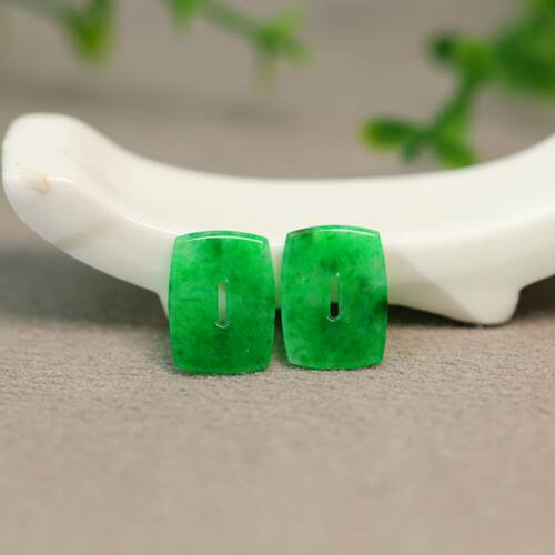 天然翡翠方块糖福贝耳坠花片