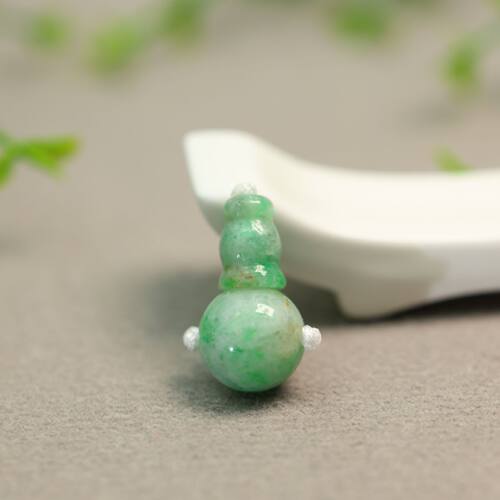 天然A货翡翠素面珠子三通佛头