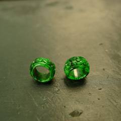 #J476满色辣绿缅甸天然A货翡翠雕花小环 镶嵌耳坠裸石