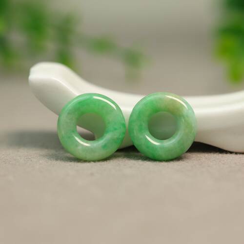 天然A货翡翠甜甜圈圆圈小环