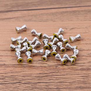 哑铃眼睛铜制飞蝇金属鱼眼多规格金银色飞钓毛钩DUMBBELL麦凯诗