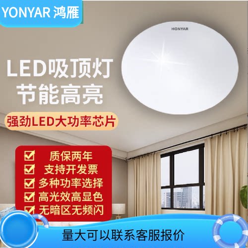 灯具阳台灯圆形吸顶灯led鸿雁