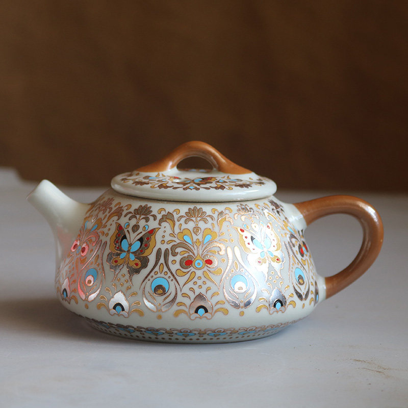 汝窑陶瓷茶壶小号功夫茶具泡茶壶开片复古中式家用单壶250毫升