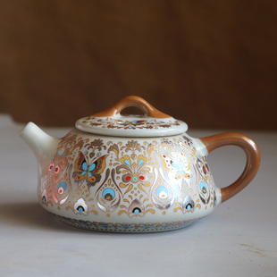 汝窑陶瓷茶壶小号功夫茶具泡茶壶开片复古中式家用单壶250毫升