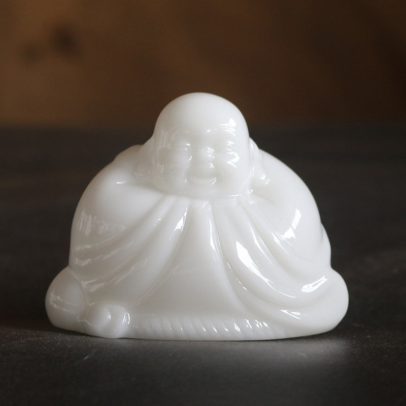 陶瓷弥勒佛茶宠摆件中国风招财