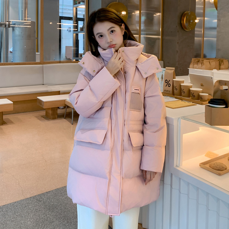 胖mm加肥加大码羽绒服女中长款