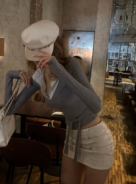 PrettyDragon高级感防走光自带打底裤白色辣妹pu皮裙短裙女半身裙