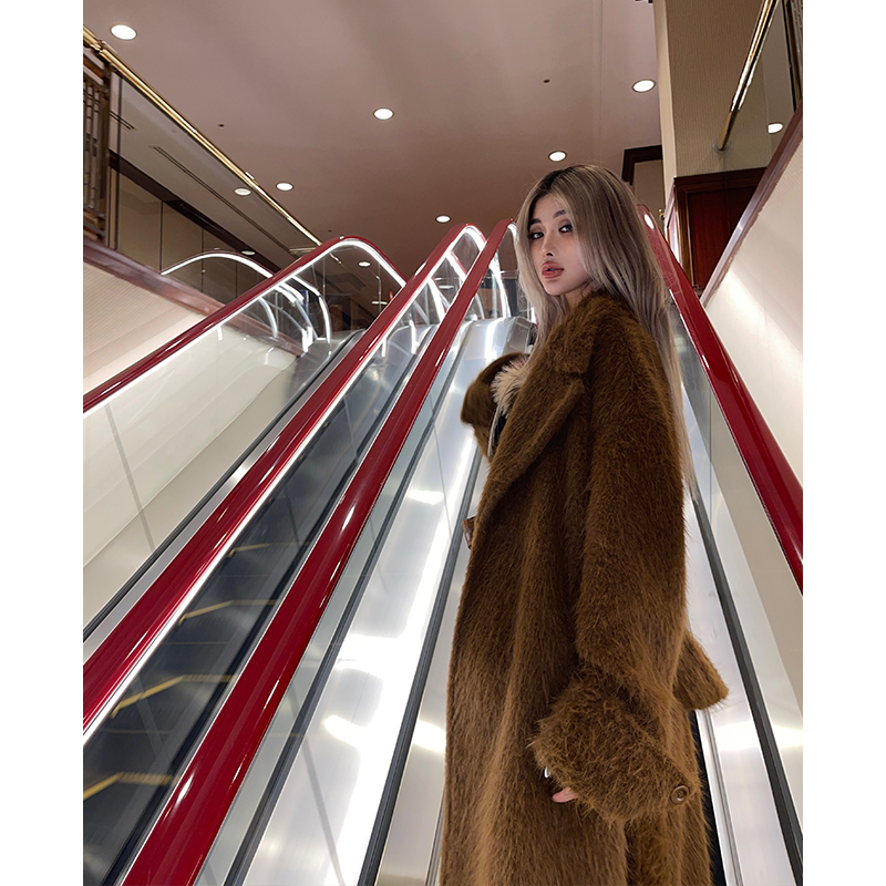 PrettyDragon长款毛毛大衣外套