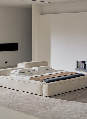 如恩Extrasoft Bed高低豆腐块布艺床别墅大户型落地双人大床BD234