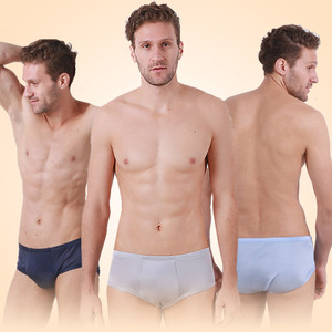 高档男士真丝内裤针织桑蚕丝三角裤短裤透气薄款舒适内裤男