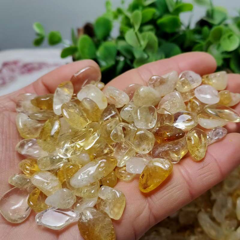 100G 가격 2-20MM 천연 황수정 자갈 장식품 원래 색상 오렌지 황수정 수조 분재 돌