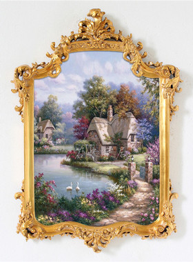 95x67竖版走廊 卧室画玄关挂画 手绘油画 紫色托马斯风景美法欧式