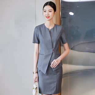 修身 单件 夏季 空姐制服职业女短袖 酒店前台售楼部工作服通勤 套装
