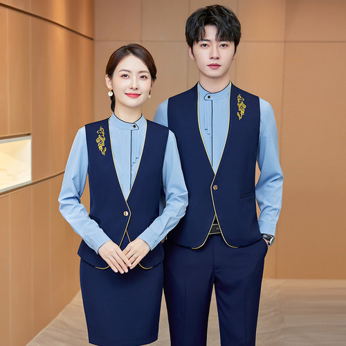 男女同款绣花马甲工作服长裤