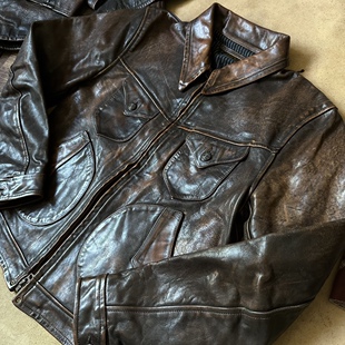 门多萨皮衣3000版 rrl效果混合色过渡 蜡感亮度佳部分现货 详询