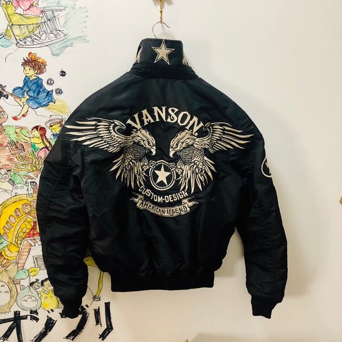 男女同款vanson冷鹰飞行服夹克日常通勤款重工刺绣五金升级情侣款
