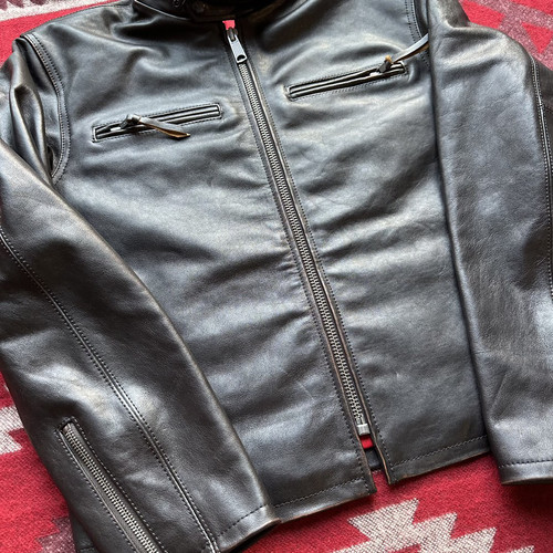 飞行古堡定制皮衣J100 Jacket复古做旧牛皮马皮真皮夹克外套