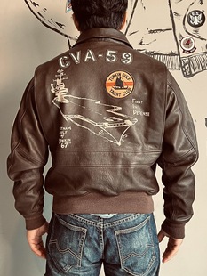 G1皮衣经典 皮夹克 飞行员夹克巴基斯坦山羊皮复古男女军事风宽松版