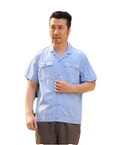 Голубая синяя рабочая одежда с коротки