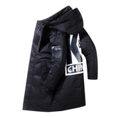 新潮流新款 时尚 学生加厚羽绒服 情侣羽绒服中长款 KK同款