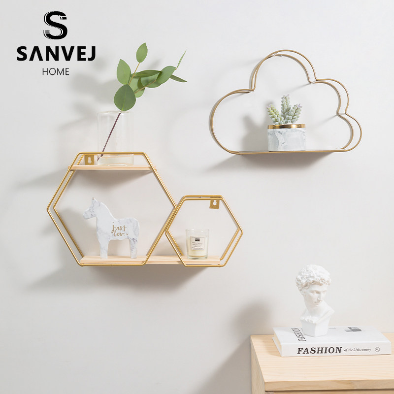 Northern Europe ins wall Shelf originality Iron art Flaky clouds Decorative frame Wall hanging Room Decorative wall ornament Ledgein the Home accessories , Decorative frame/Decorative shelf  category - from Buy2taobao.com to provide professional Taobao agent buy service