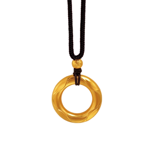 老庙黄金足金999事事金安古法金四方平安扣挂坠吊坠官方正品