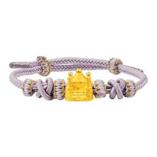 情人节礼物老庙黄金足金公主城堡淡紫手绳3D童话梦境少女心