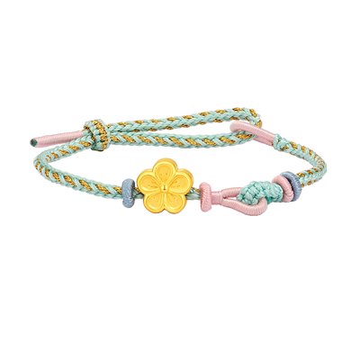 老庙足金灼灼桃花手手绳