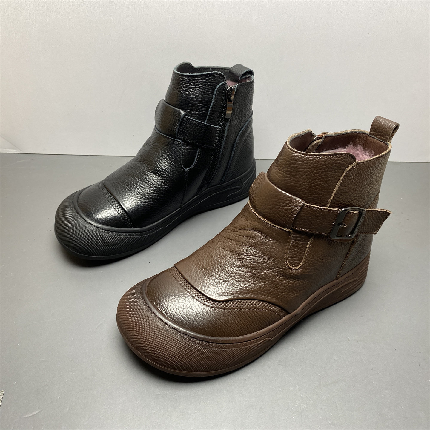 品牌断码真皮靴子女2025新款冬款牛皮短靴加厚保暖平底休闲时装靴,女鞋,时装靴,淘宝优惠券,粉丝福利购,淘宝优惠卷