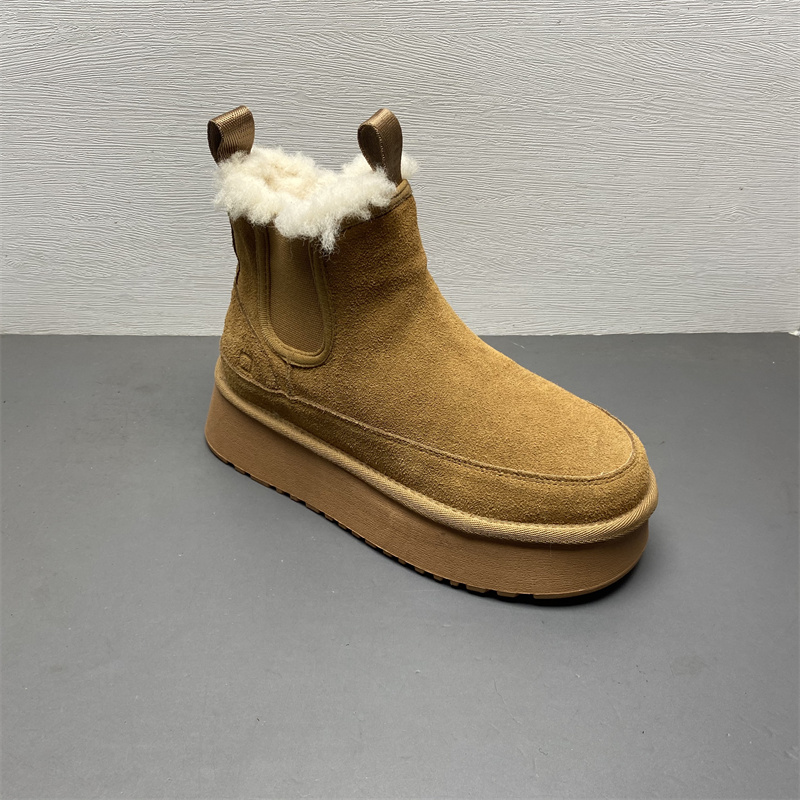 短靴松糕底厚底加绒雪地靴