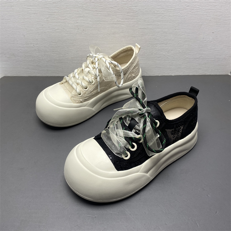 休闲鞋系带松糕底轻便百搭板鞋