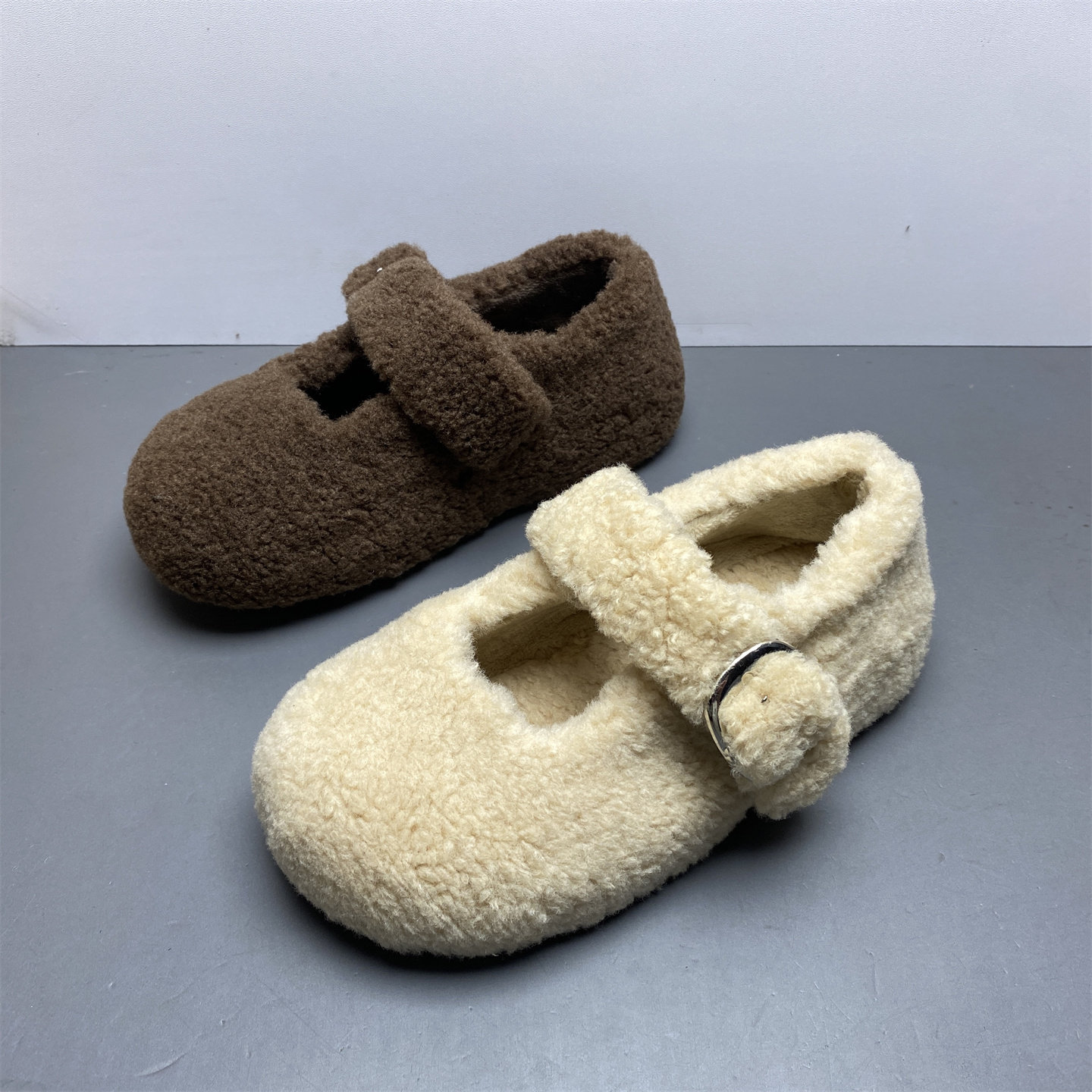 品牌撤柜女鞋2025新款秋季气质平底鞋圆头一字扣带加厚保暖毛毛鞋,女鞋,浅口单鞋,淘宝优惠券,粉丝福利购,淘宝优惠卷