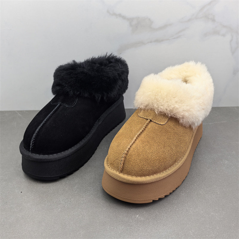 品牌断码真皮靴子女2024新款冬款牛反绒圆头厚底羊毛保暖雪地靴女,女鞋,时尚雪地靴,淘宝优惠券,粉丝福利购,淘宝优惠卷