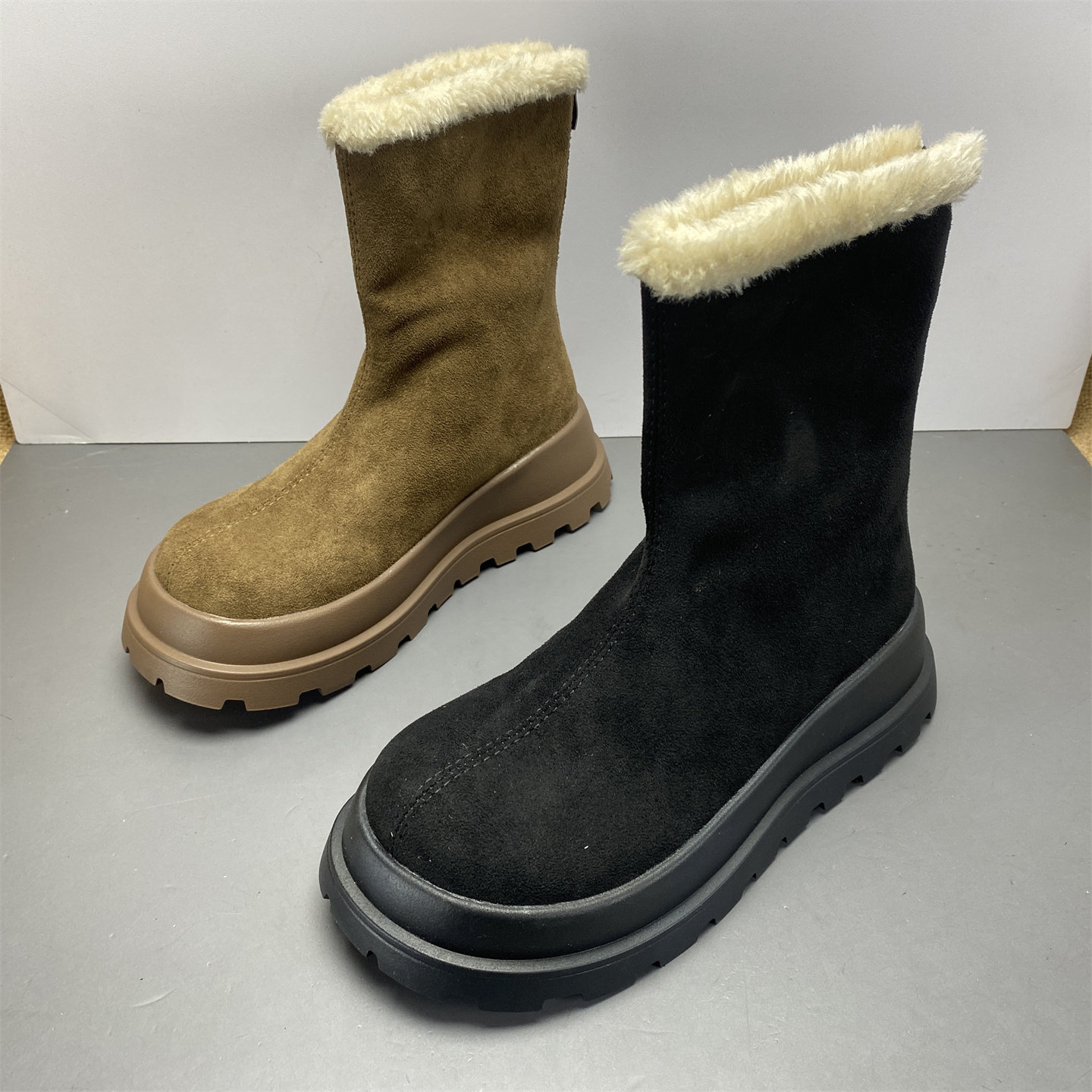 品牌断码靴子女2025新款冬款时尚短筒靴圆头松糕底厚底加厚雪地靴,女鞋,时尚雪地靴,淘宝优惠券,粉丝福利购,淘宝优惠卷