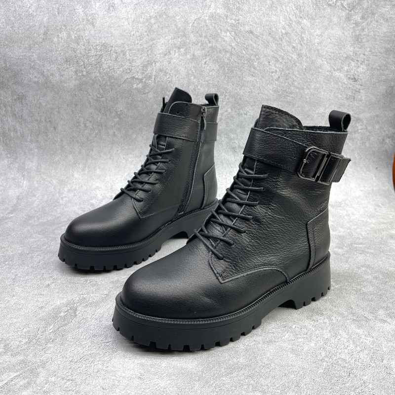 品牌断码真皮鞋子女2023新款爆款秋款靴子中跟方跟加绒短筒马丁靴,女鞋,马丁靴,淘宝优惠券,粉丝福利购,淘宝优惠卷