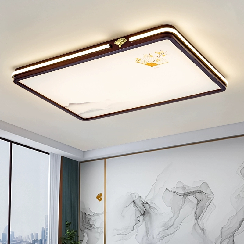新中式实木客厅吸顶灯卧室灯具