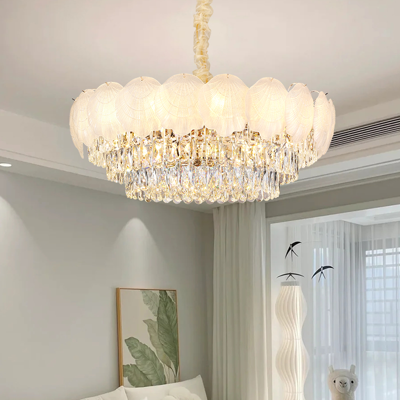 法式奶油风轻奢水晶吊灯