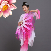 10把 包邮 朝鲜舞蹈双面扇子跳舞扇秧歌扇红色绿色纱扇梅花大花扇子