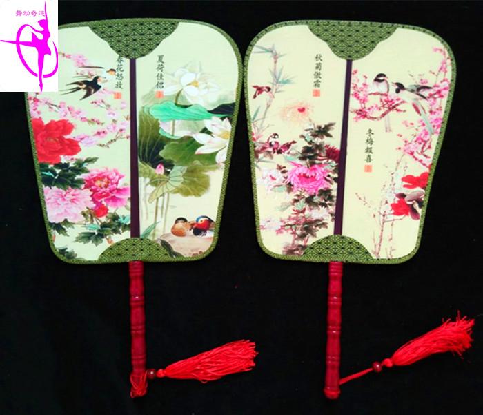 10把包邮双面芭蕉宫廷扇四大美女梅兰竹菊春夏秋冬古典舞蹈团扇子