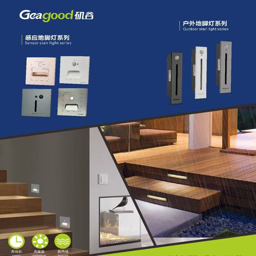 Geagood矶谷86型红外线人体感应灯LED小夜灯楼梯走廊过道等地脚灯