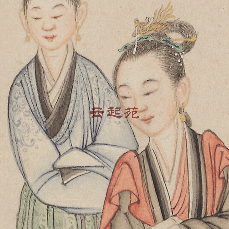 清丁观鹏仕女戏婴图J高清电子图片433M新装饰宣传素材