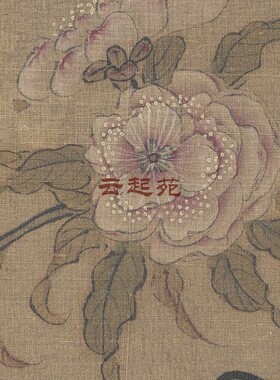 宋马世荣碧桃倚石图S高清电子图片185M装饰宣传素材