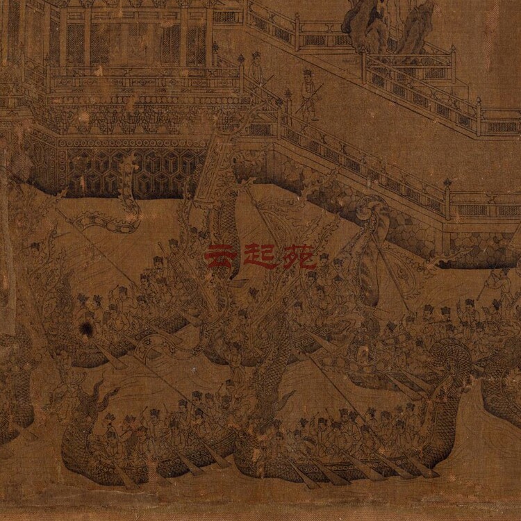 元王振鹏金明池争标图J高清电子图片装饰宣传素材图片