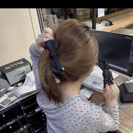 韩系蝴蝶结香蕉夹竖夹女2025新款扎高马尾扭扭夹大号防滑发夹横夹